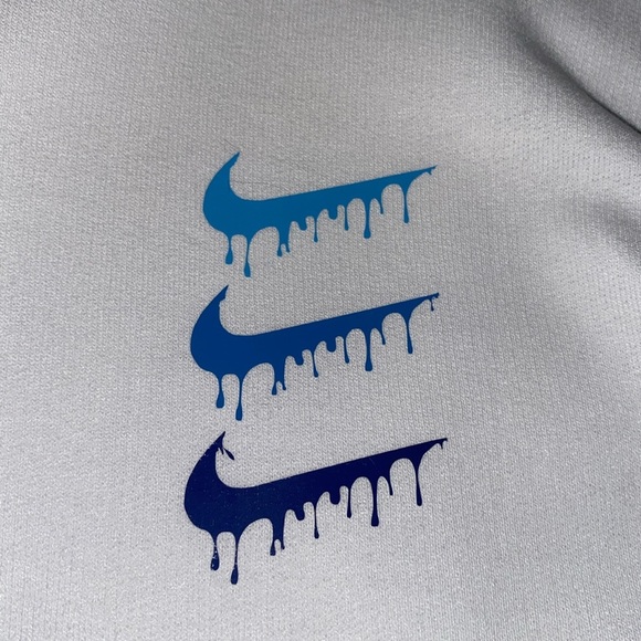 Custom Blue Logo Drip Crewneck - Picture 3 of 4